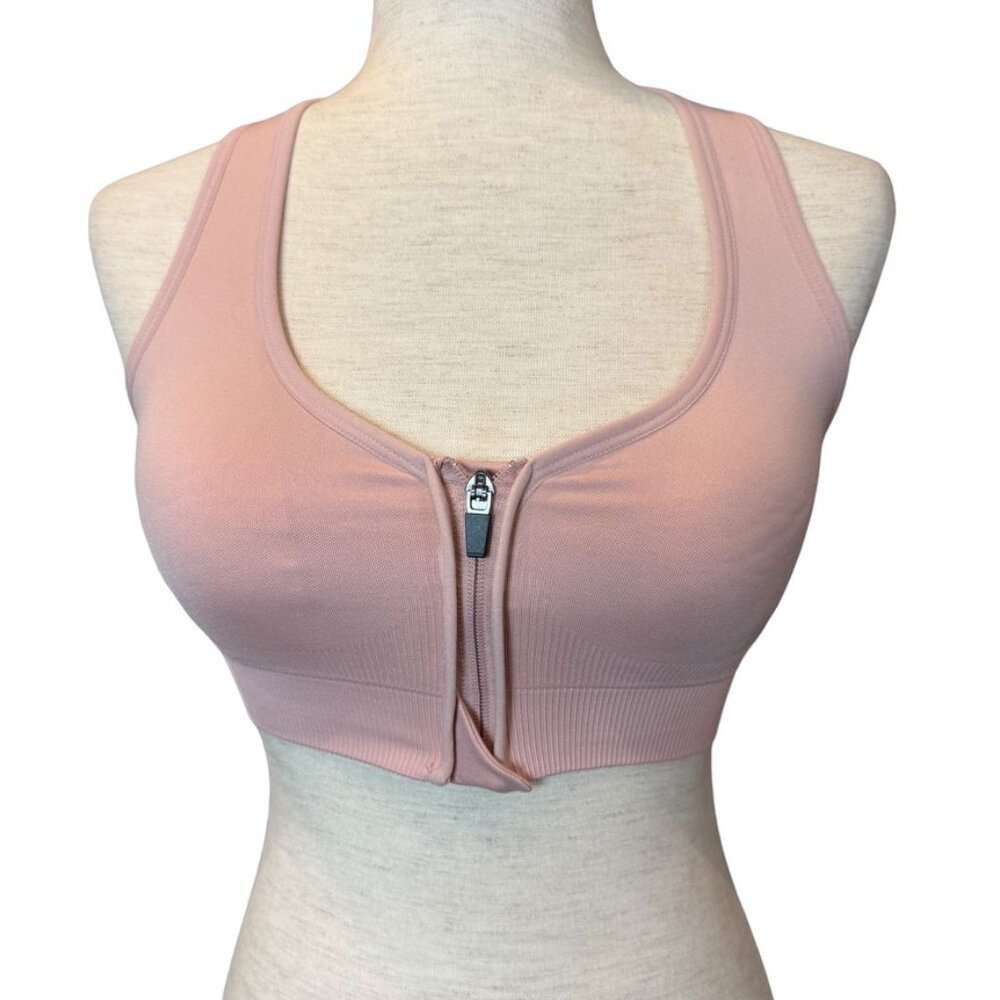 AVIA sports bra pink front closure stretchy Size Small
